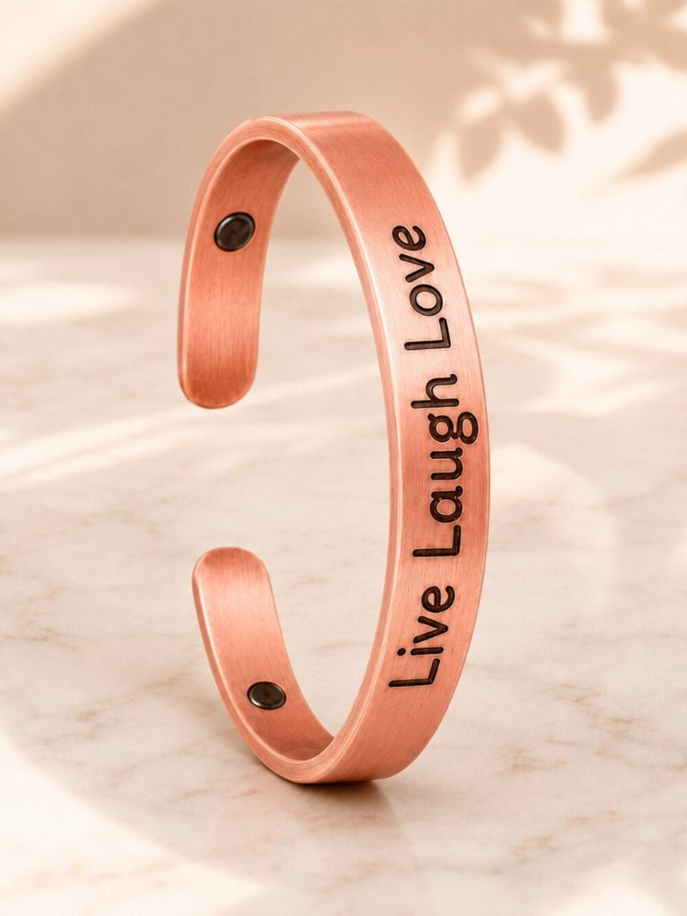 Personalized Copper Cuff Bracelet Custom Engraved Magnetic Unisex Gift